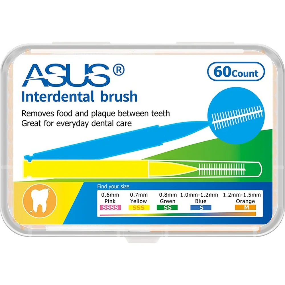 

60Pcs 0.6-1.5mm Interdental Brushes Health Care Tooth Push-Pull Removes Food And Plaque Better Teeth Oral Hygiene Tool