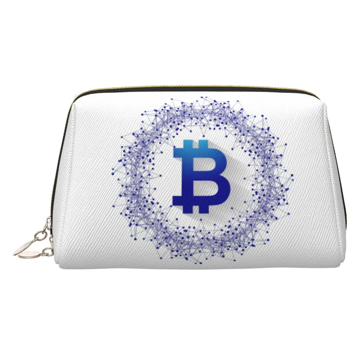 

Bitcoin BTC Cryptocurrency Crypto Blockchain 11 Women Cosmetic Bags Travel Makeup Organizer Pouch Toiletry Storage Dopp Kit Case
