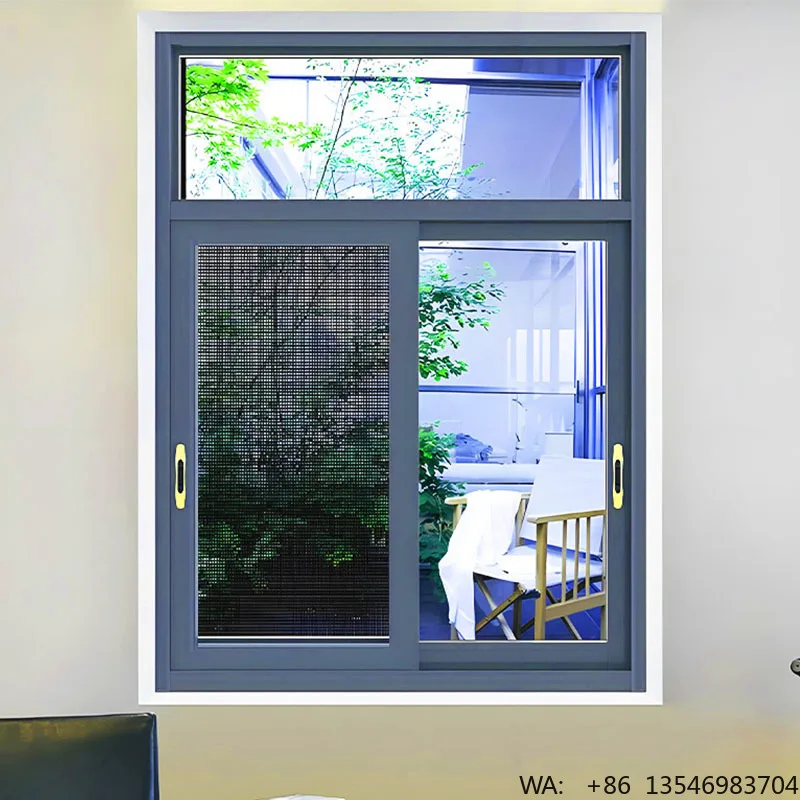 

Modern Aluminum Sliding Patio Window with Double Glass Energy Efficient Customized Size Germany Brand Hardware for Balcony