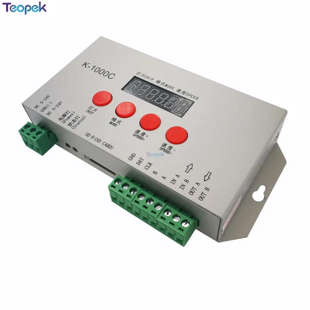 

Программный контроллер светодиодных пикселей K-1000C (обновлено T-1000S) DC5V-24V для WS2812B WS2811 APA102 SK6812 2801 LED 2048 пикселей