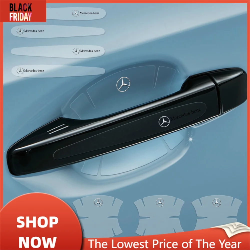 Transparent Car Door Handle Bowl Protector Film Anti-Scratch Sticker For Mercedes Benz W177 W190 W201 W202 W203 W204 W205 GLS