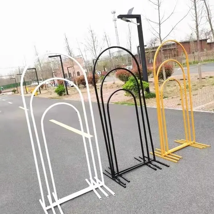 

Wedding wrought iron arched arch black iron frame curved flower door stage background decoration split welcome area ornament