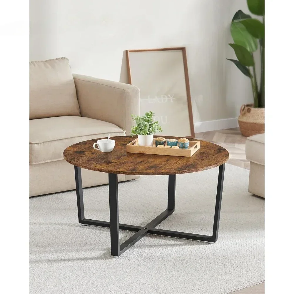 

Rustic Brown ULCT88X 39.4 X 21.7 X 17.7 Inches Coffe Table ALINRU Round Coffee Table for Living Room Durable Metal Frame Dining