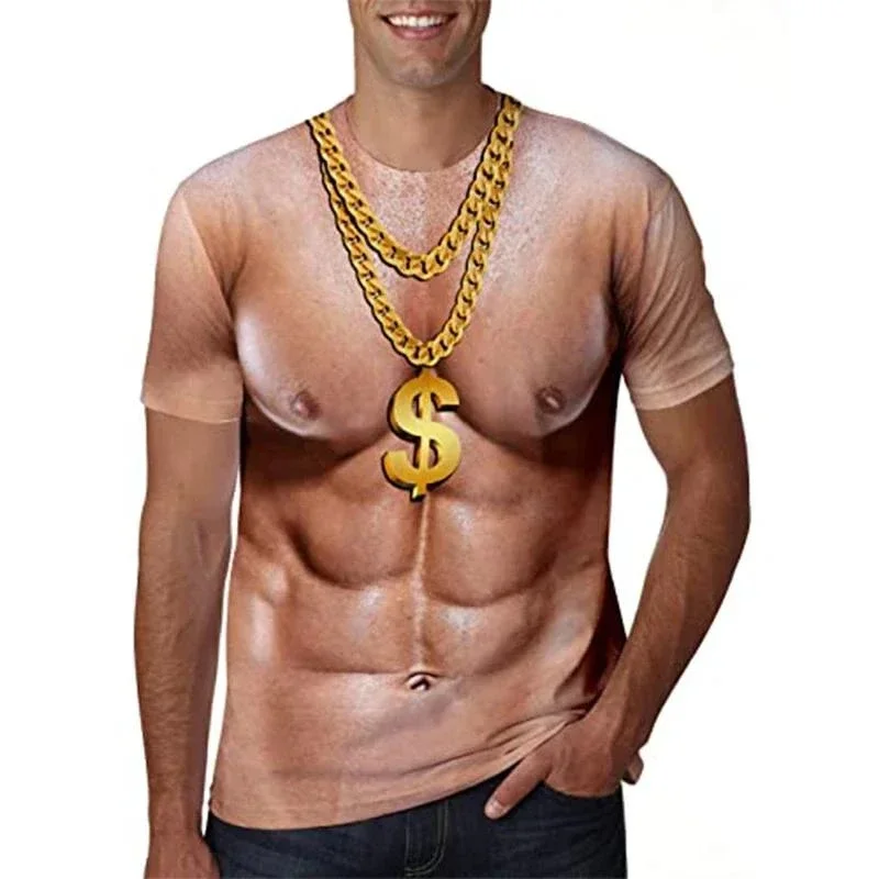 2026 Trendy Muscle-Shaped Clothing - Artificial Body Hair - 3D Printed T-Shirt - Casual Outdoor, Sports Fashion, Streetwear view 4