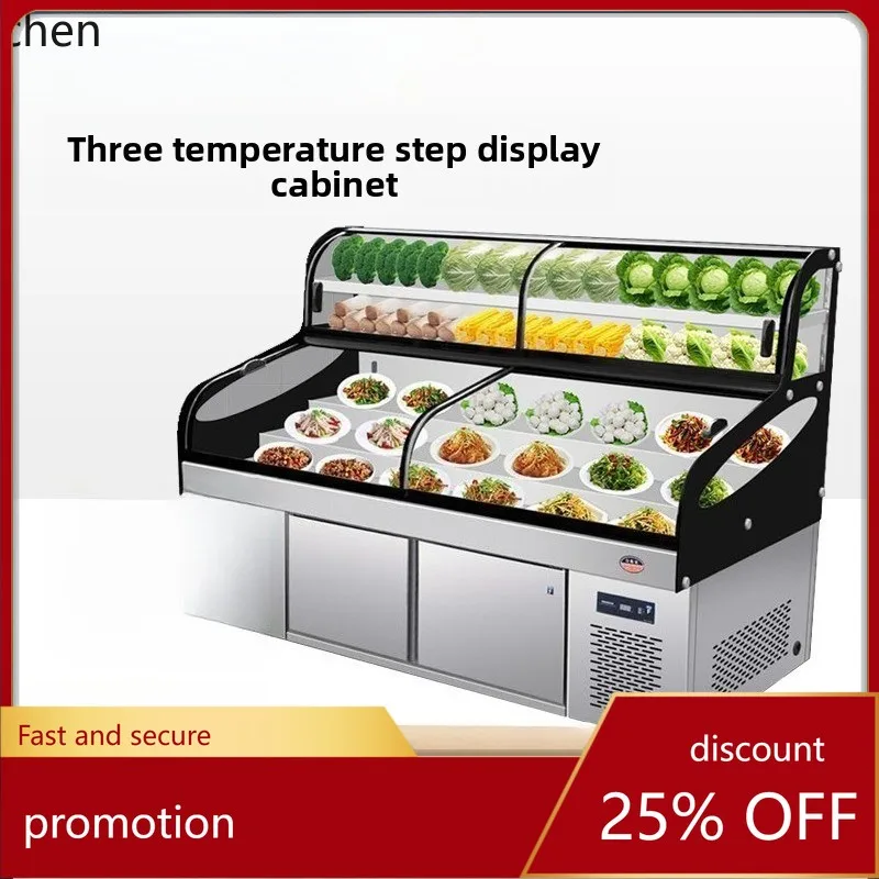 

HXL Three-Temperature Step Menu Cabinet Ice Display Refrigerated Freezer Showcase for Commercial Use