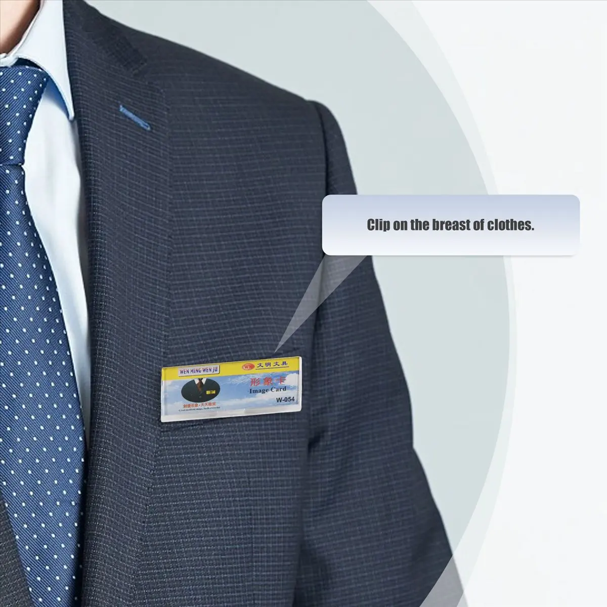 ABQR Safetypin Clear Hard Plastic Name Tag Clip Holder 3 Pcs