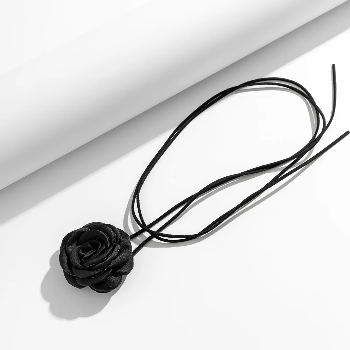 Romantic Big Rose Flower Necklace for Women Ladies Korean Fashion Long Lace Up Rope Chain Choker Y2K Accessories on Neck Jewelry image 4