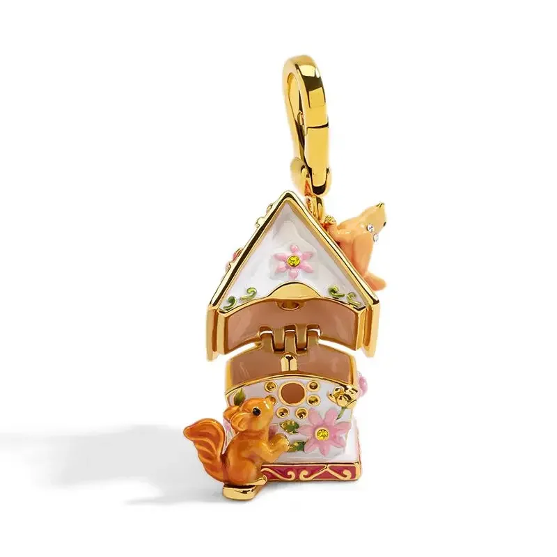 Squirrel Cake House Bird Pendant