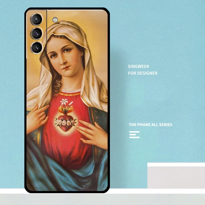 Virgin Mary of Catholic Religious Case For Samsung Galaxy S23 S24 Ultra S22 S21 Plus Note 10 Note 20 S9 S10 S20 S21 FE Cover