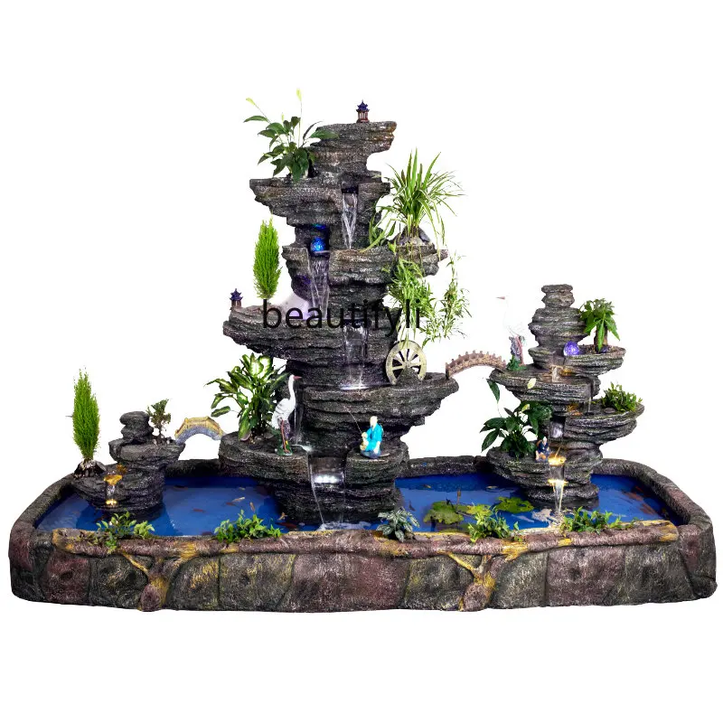 Large Floor Ornaments Villa Yard Rockery Fountain Waterscape Outdoor Landscape Self-Circulation Fish Pond Outdoor