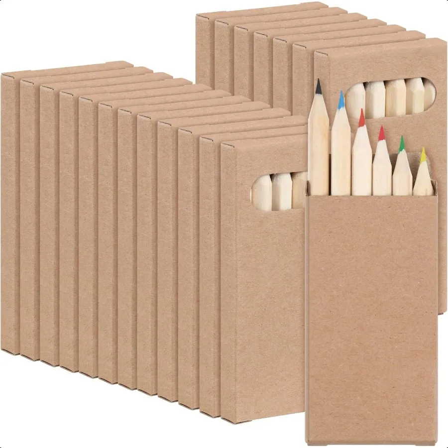 ctosree-50-confezioni-di-mini-matite-colorate-sfuse-da-35-pollici-matite-da-disegno-da-colorare-in-scatole-kraft-sacchetti-regalo-regali-per-l'aula-per-adulti