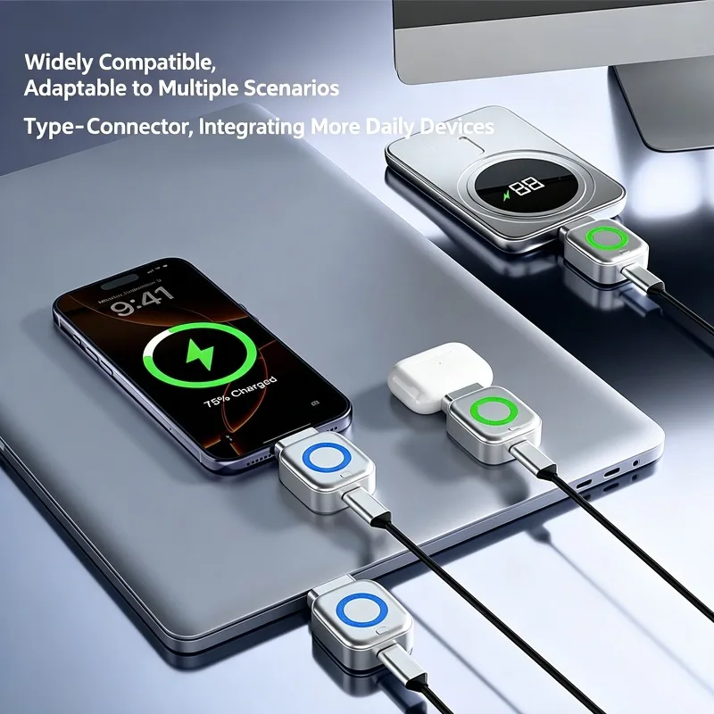 Smart Auto Stop Charging Adapter with Protective Memory Silicone Padding 140W Fast Charging Safety Device for Apple and Android