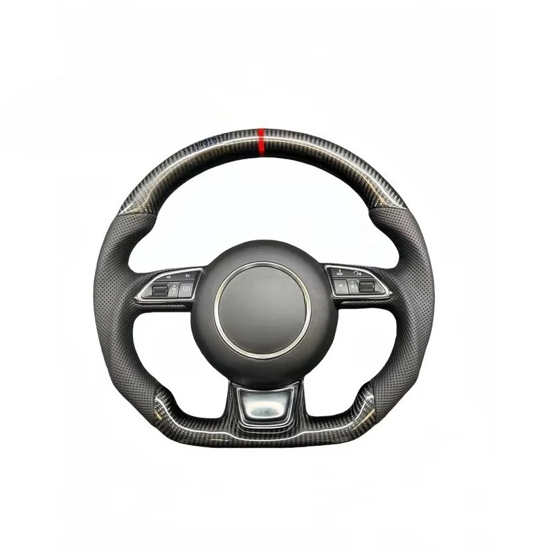FR Hot Sale New Carbon Fiber Car Steering Wheel Perfect for A3 A4 A5 A6 A7 Q3 Q5 Q7 - Enhanced Driving Experience