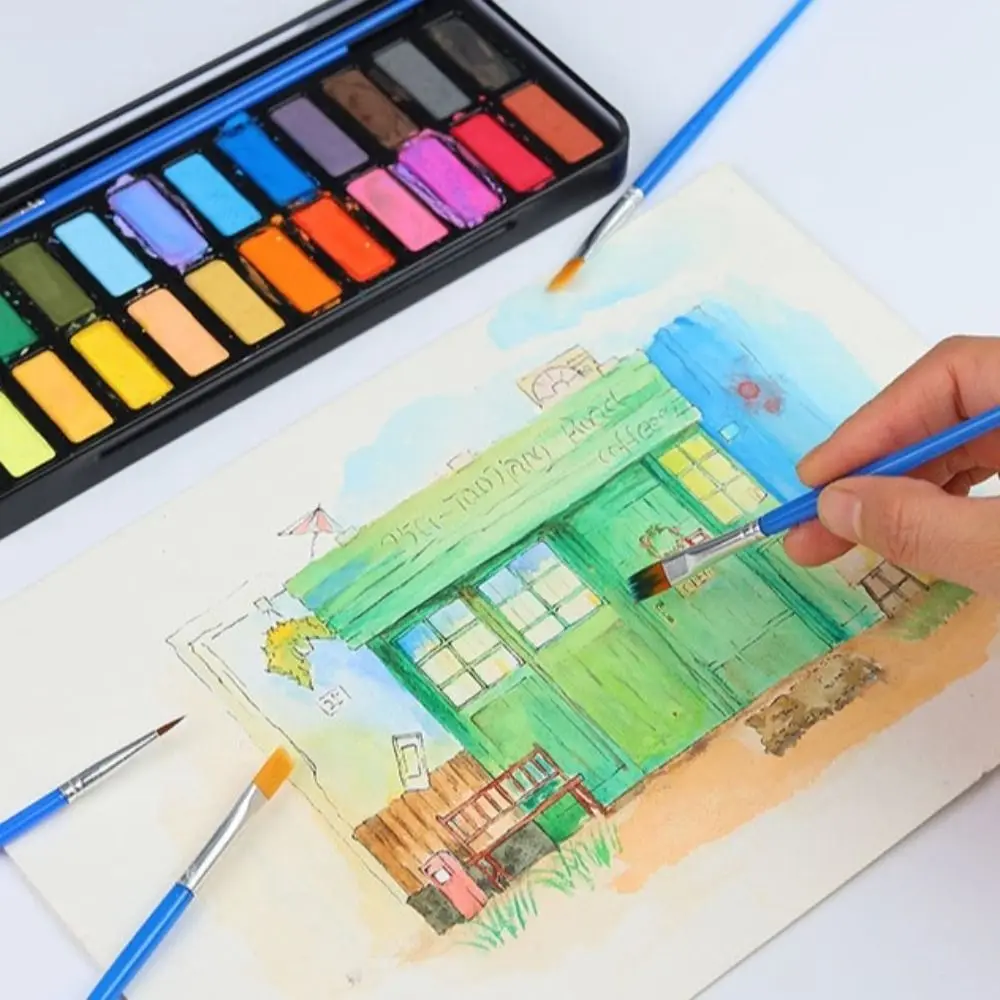 

100 Pcs Tool Nylon Hair Paint Brushes Set Flat Art Oil Painting Brushes Pointed Ceramic Painting Supplies Craft