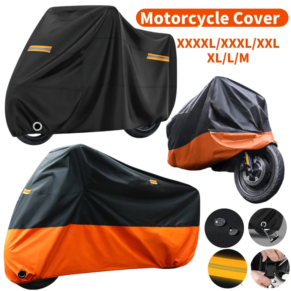 

Толстый 190 т водонепроницаемый чехол для мотоцикла, уличный УФ-защита, чехол для мотоцикла, скутера, пылезащитный дождевик для двигателей на весь сезон