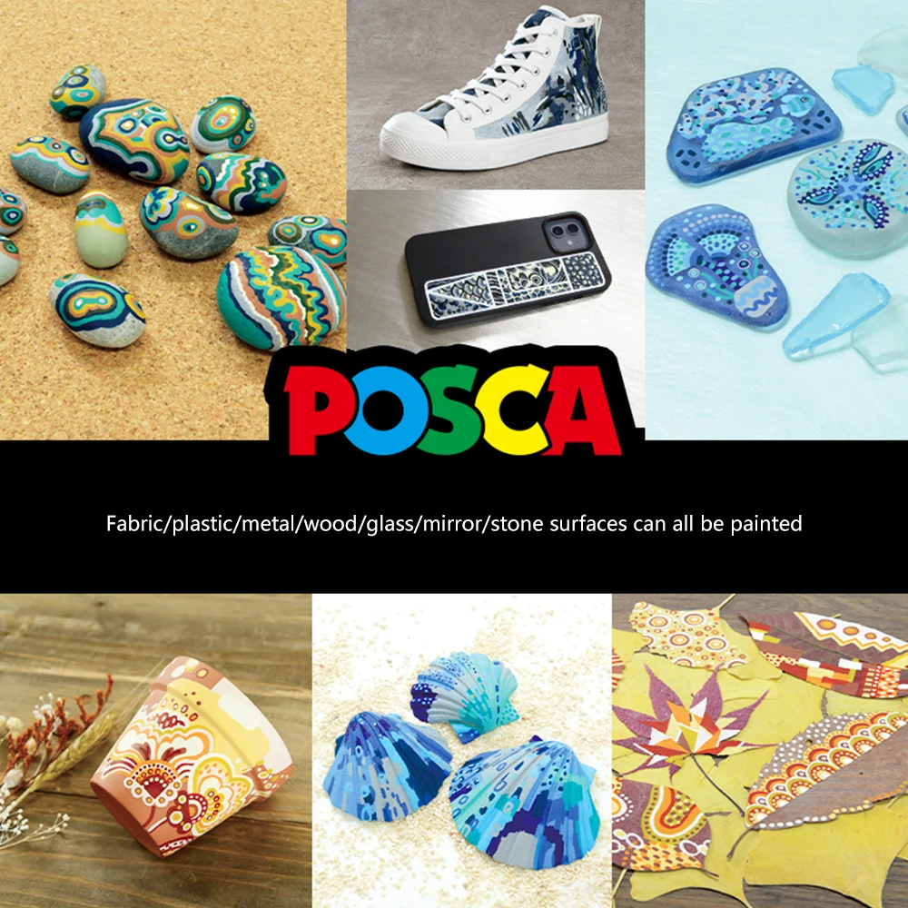 8 قطعة مجموعة علامات UNI اليابانية الجديدة POSCA المحدودة PC-5M الاكريليك البوب المشارك الإعلان الرسم الكتابة على الجدران مانغا اللوازم المدرسية الفنية