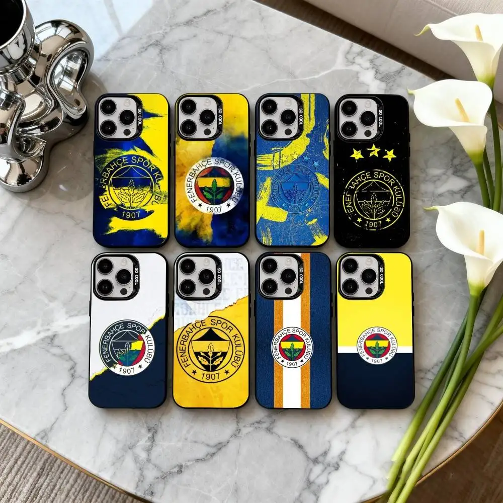 

1pc T-Turkey-Y F-Fenerbahce-E Phone Case For iPhone17,16,15,14,13,12,11 Plus,Pro Max Black Candy silver phone case