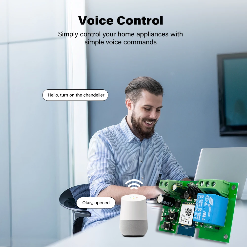 WiFi Switch Smart Tuya Garage Door Gate Opener Controller Work With Alexa Echo Google Home SmartLife APP Controller RF 433mhz