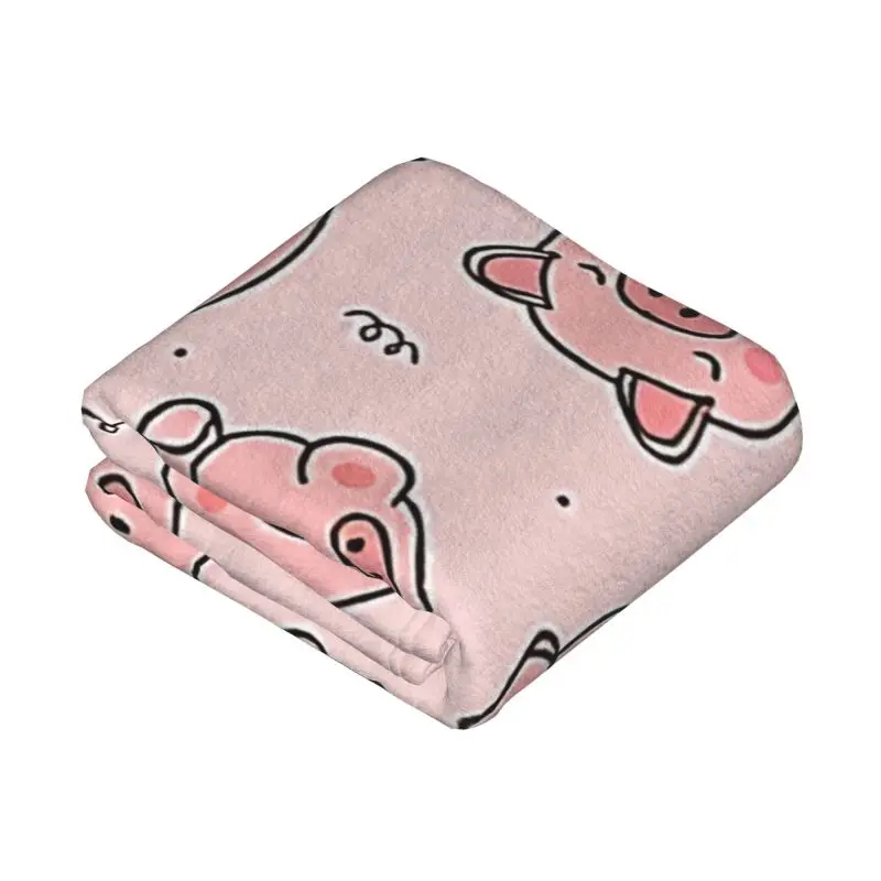Custom Pink Pig Face Cartoon Pattern Blanket 3D Printed Soft Flannel Fleece Warm Throw Blankets for Home Bedding Couch Quilt