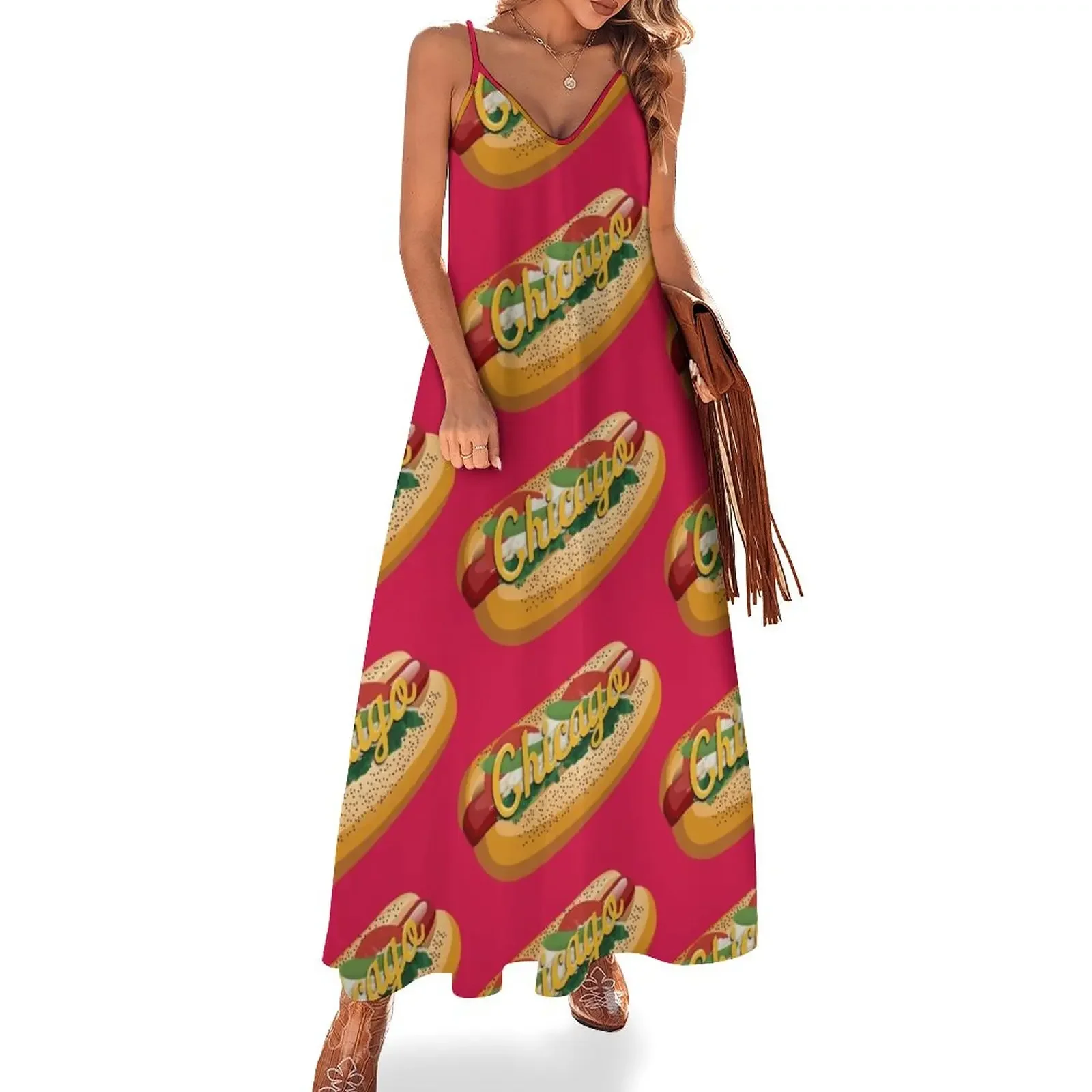

Chicago Dog Sleeveless Dress Women's summer skirt Summer skirt evening dress women Beachwear Dress