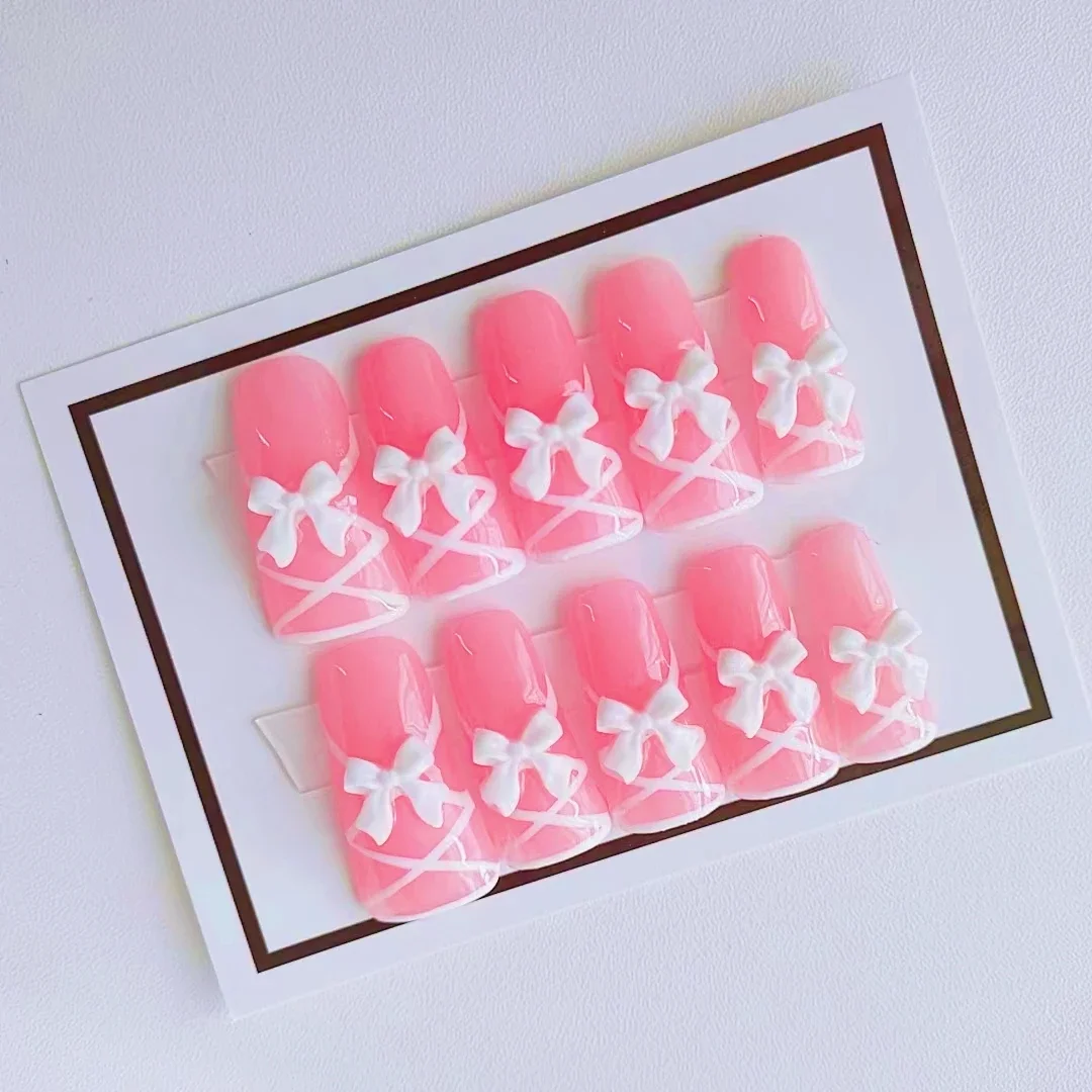 Low MOQ 10pcs Thick High Quality handmade acrylic press on nails duck shape acrylic press on nails wholesale