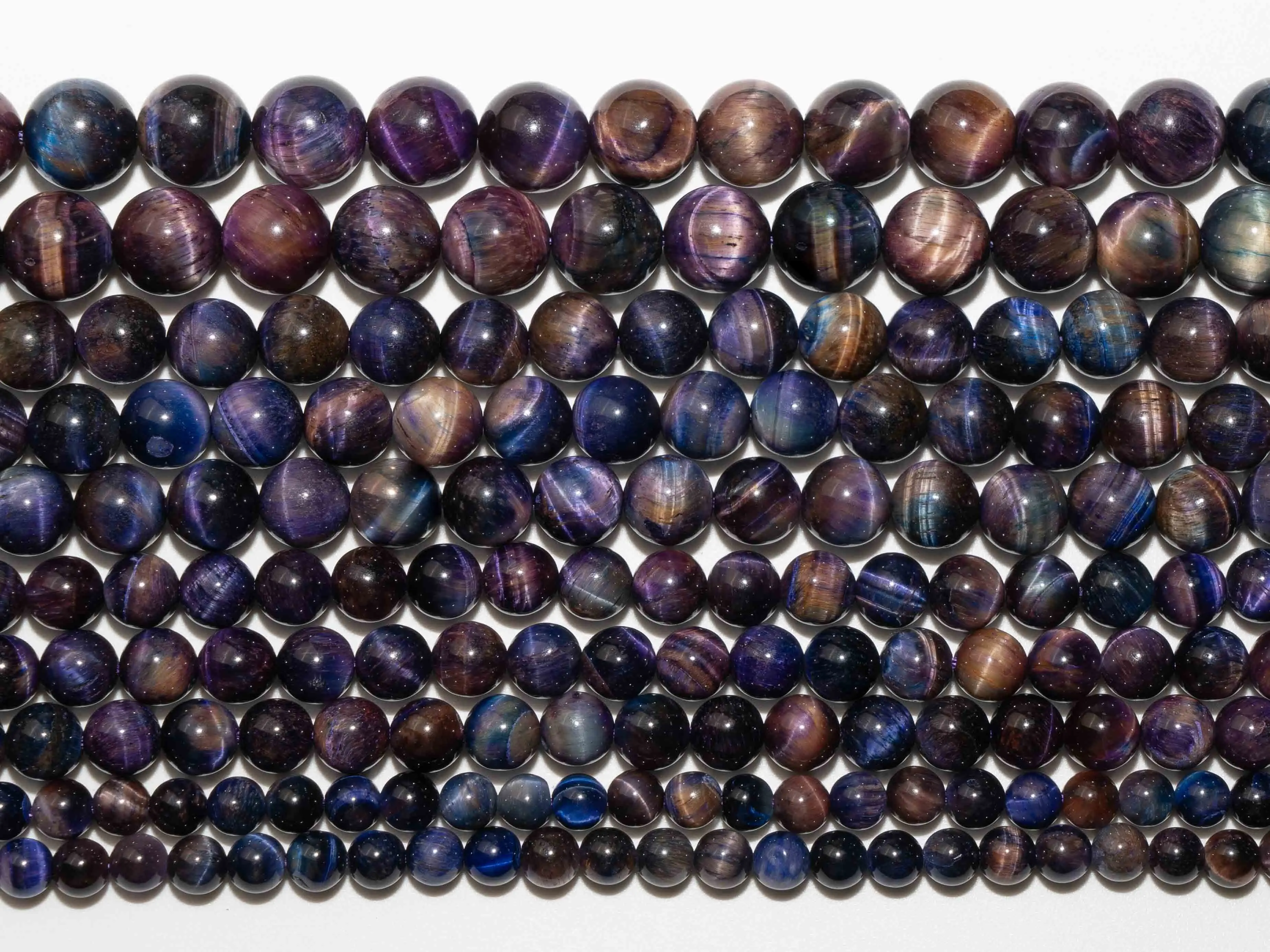 Natural Stone Purple Blue Tiger Eye Beads Gemstone Loose Beads Round Shape Size Options 6/8/10/12mm for Jewelry Making