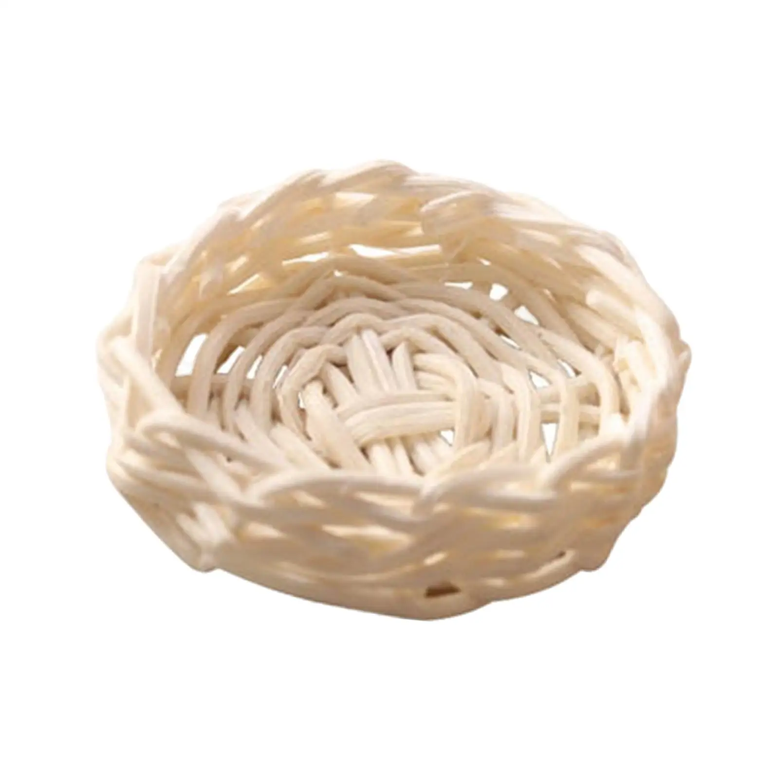 1:12 Mini Cesta de armazenamento de madeira Acessórios para bonecas Decoração Suprimentos de cenário