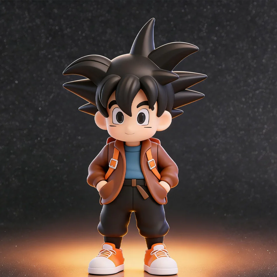Figura de Acción de PVC de Son Goku y Kuririn de Dragon Ball Z con Mochila, Soporte para Teléfono, Decoración para Coche, Modelo de Juguete, Regalos
