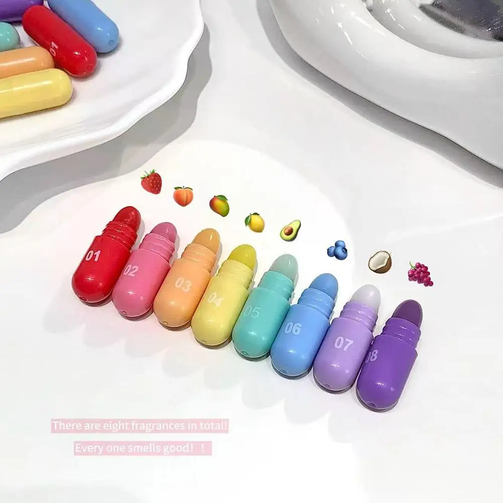 مجموعة بلسم الشفاه الصغير مكونة من 8 ألوان، عصا ملمع الشفاه المرطبة، هدية مثالية للسفر للنساء والفتيات #2