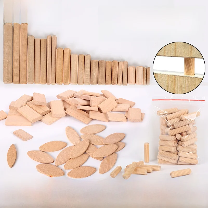 Wooden Tenon Slices Wood Plugs Diagonal Wood Nails Cabinet Furniture Wood Board Connecting Pieces Wood Wedges Short Sleeve Wo...