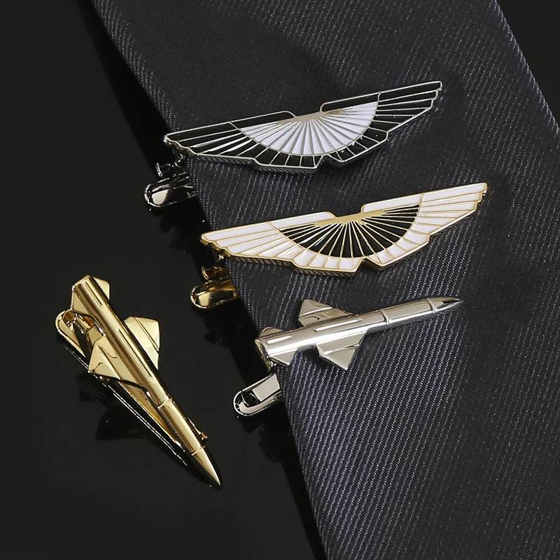 Personality creative men\'s tie accessories aircraft collar clip domineering fashion high-end casual tie clip