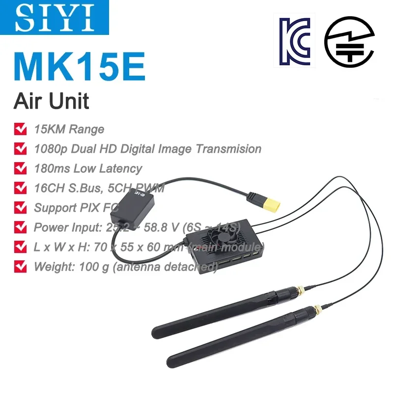 SIYI MK15E Air Unit with Long Range Full HD 1080p Long Range Image Transmission SBUS PWM Ethernet Mavlink Telemetry