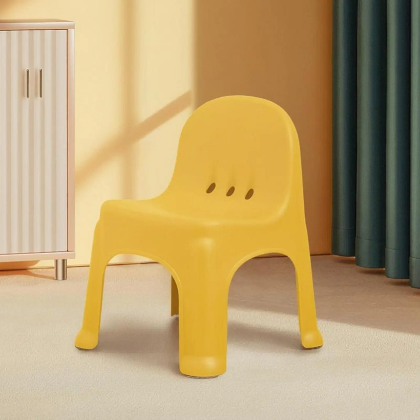 小さな背もたれ付きスツール-角が丸い子供用椅子-お手入れ簡単-軽量-子供、幼児、幼稚園、保育園向け