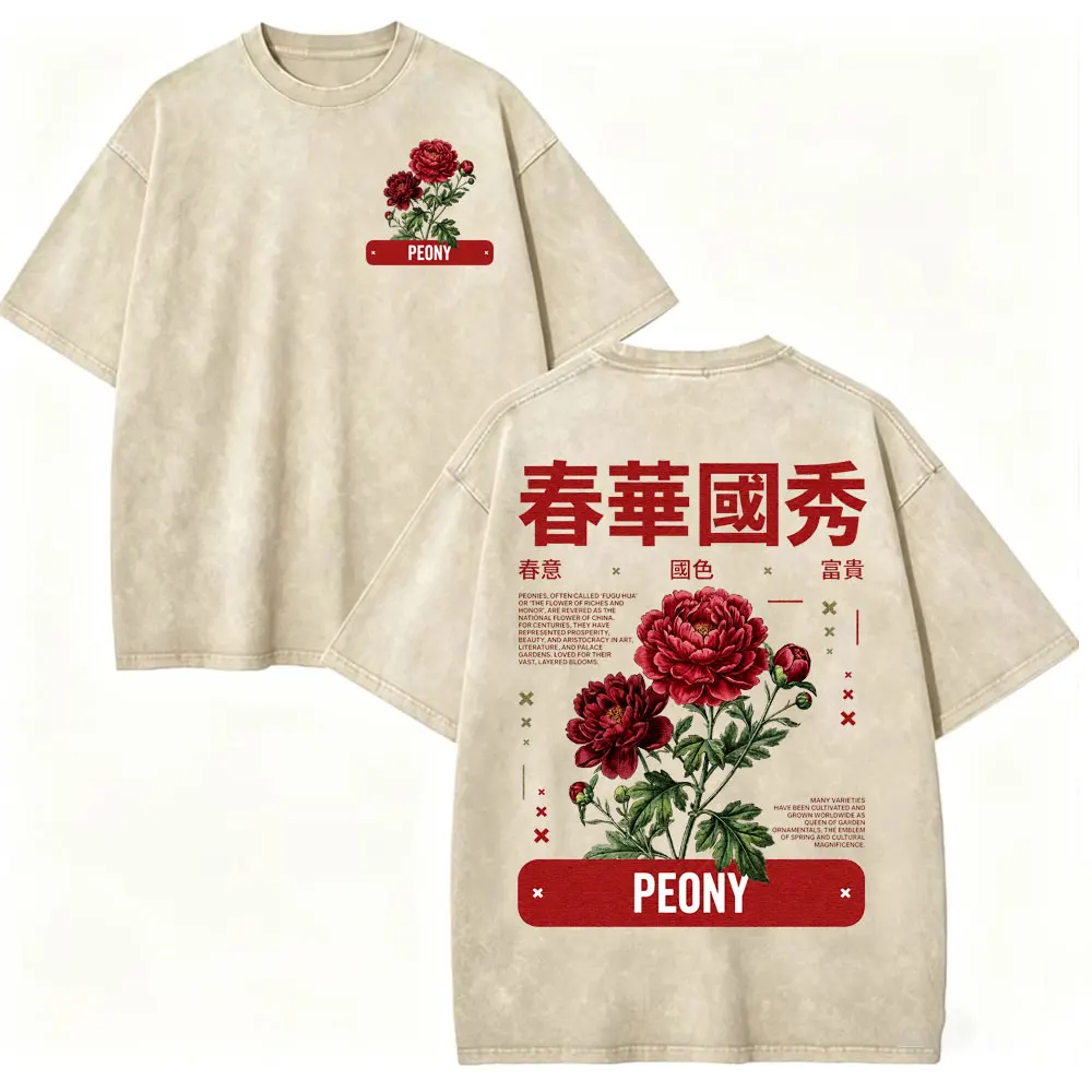 Vintage Washed Japanischer Stil Harajuku T-Shirt für Männer und Frauen Lässige Mode Übergroßes T-Shirt Sommer 100% Baumwolle Streetwear T-Shirts – Detail 5