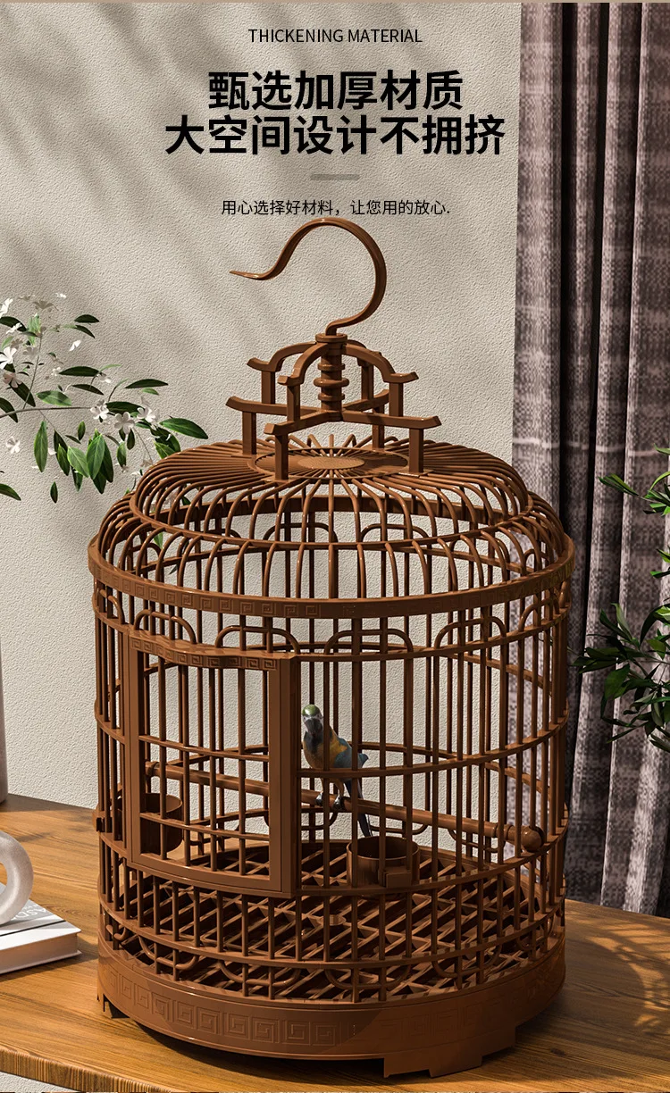 

Large Bird Cage Portable Round Nest For Parakeet Lovebird Cockatiel Zebra Finch Outdoor Indoor Travel Cage