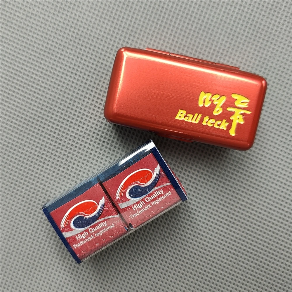 Billard Chalk Pool Chalk 2Pcs/Box Metal Box BallTeck Korea Billiards Chalk Blue Pool Cue Stick Chalks Billiard Accessories