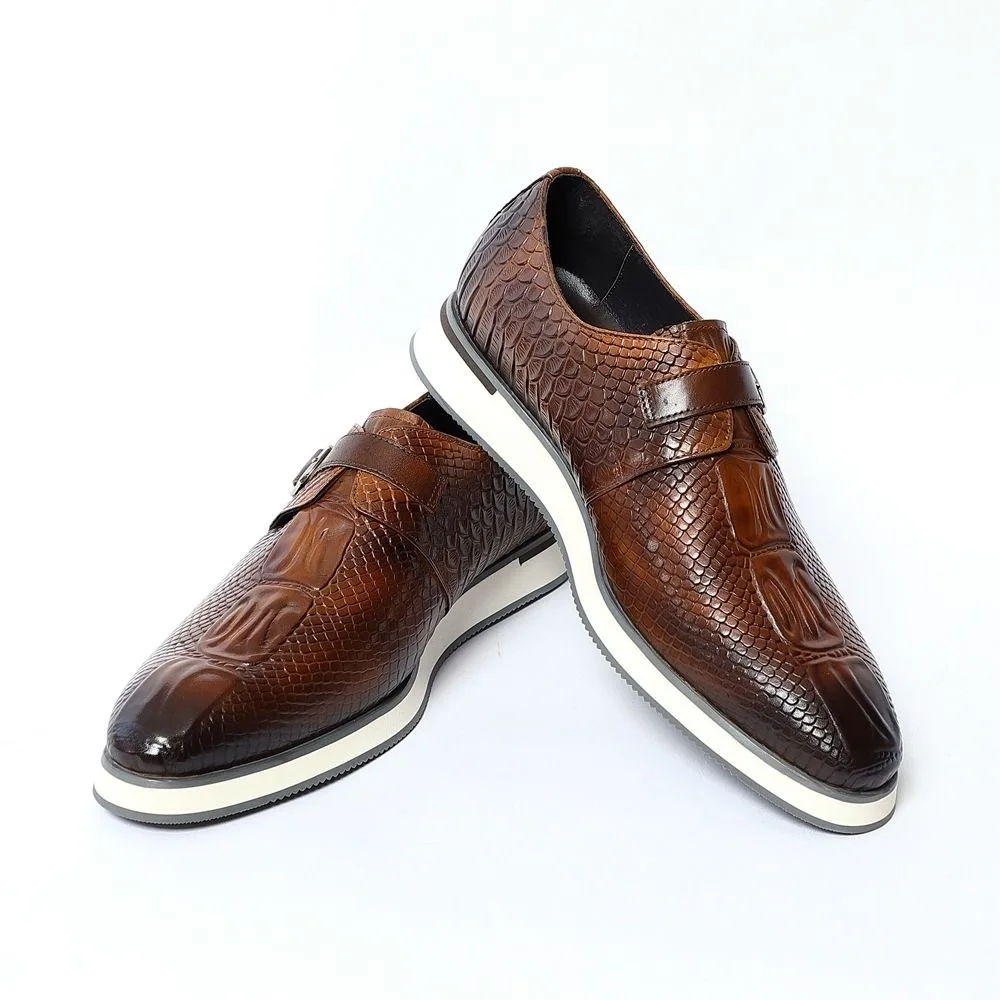 2026 Men\'s Genuine Leather Casual Sneakers Solid Blue/Black Sports Style Breathable Business Social Flat Shoes