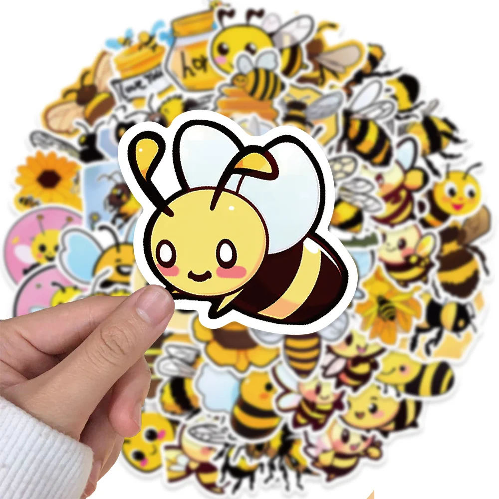 50pcs Cartoon Cute Honey Bee Stickers Kawaii Graffiti adesivo impermeabile fai da te Laptop chitarra cassa del telefono busta Scarpbook Diary