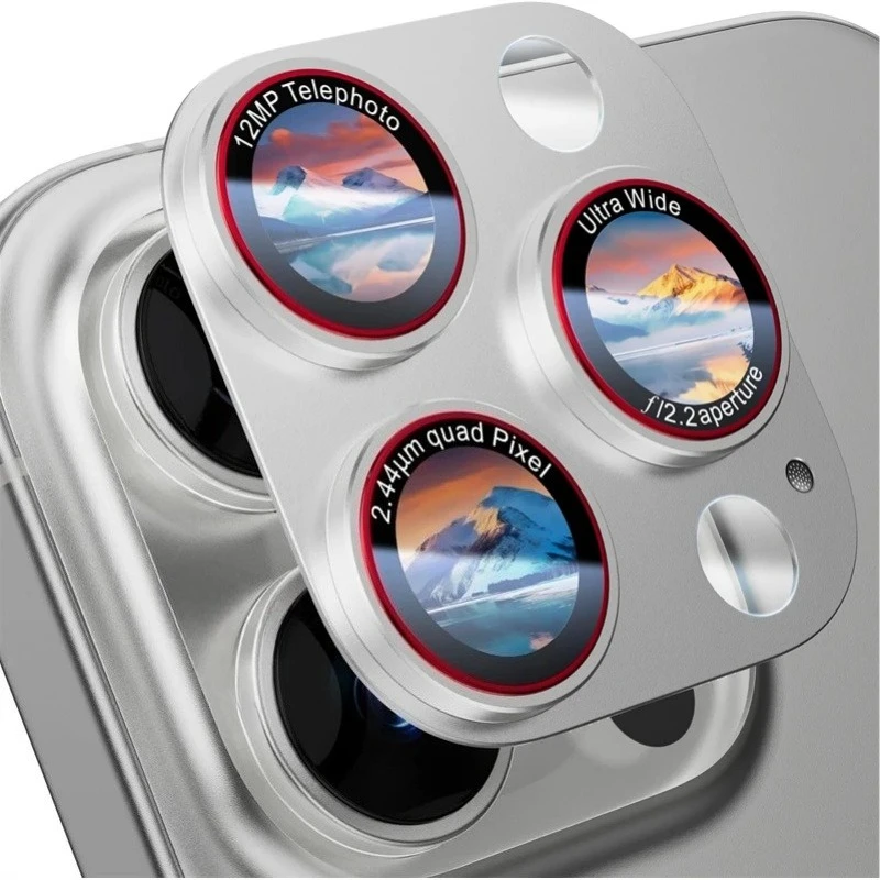 Optischer Pro-Objektivschutz für iPhone 17 Pro Max 16 15 14 13 Pro Max Plus Objektivring Panzerglasfolie Vollabdeckung Zweifarbig
