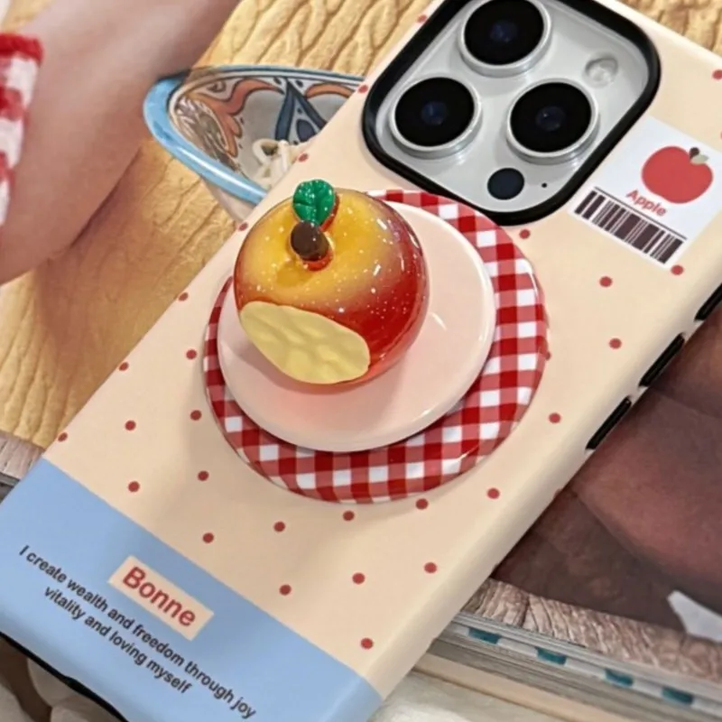 

Корейская милая креативная подставка для телефона в виде вишни на магните для iPhone 17 17ProMax, аксессуары для телефона, кольцо-держатель, подставка для телефона