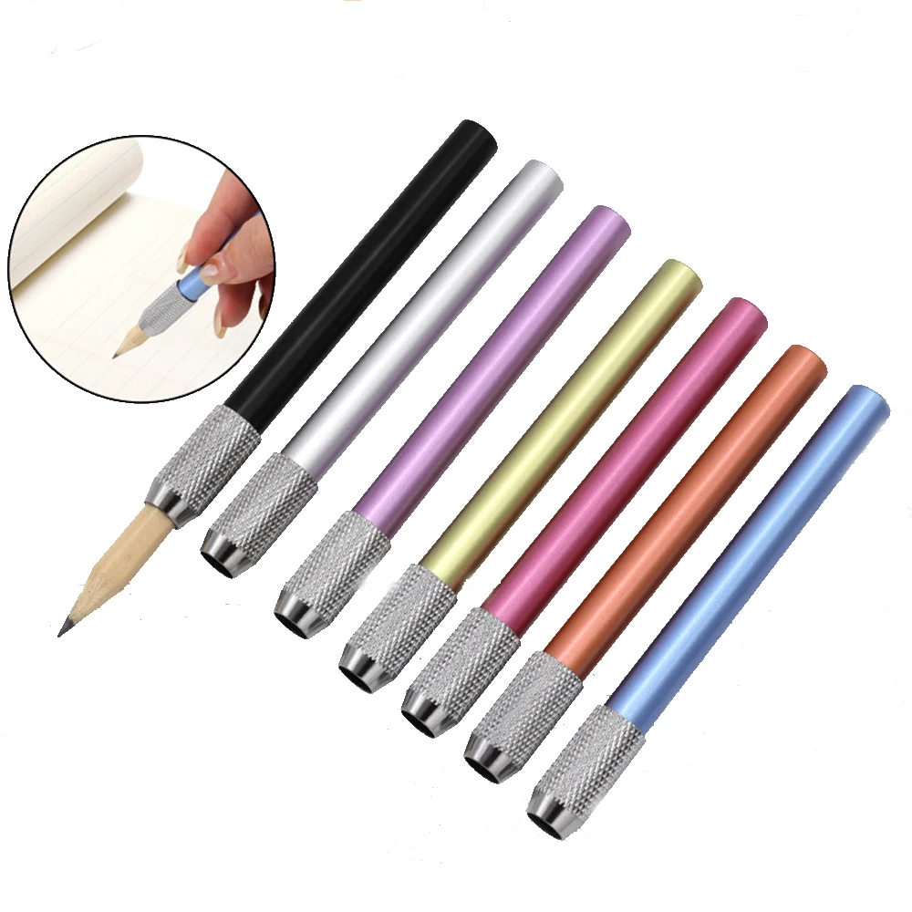 1Piece Metal Single Head Spiral Pencil Extender Art Sketch Crayon Extender Art Student Painting Tools School Stationery