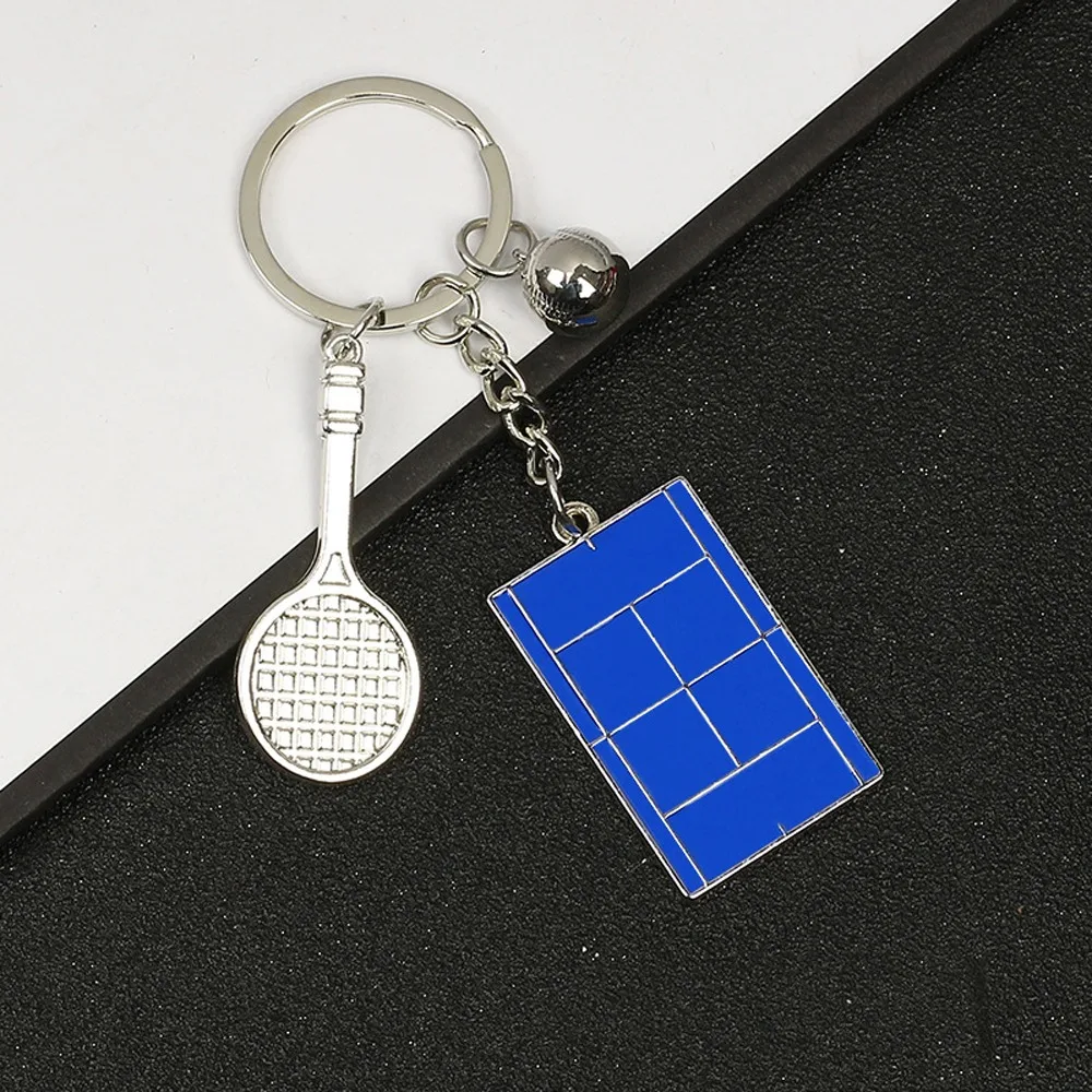 Basketball Court Football Keyring Tennis Court Team Souvenirs Basketball Key Chain Sports Competitions Metal