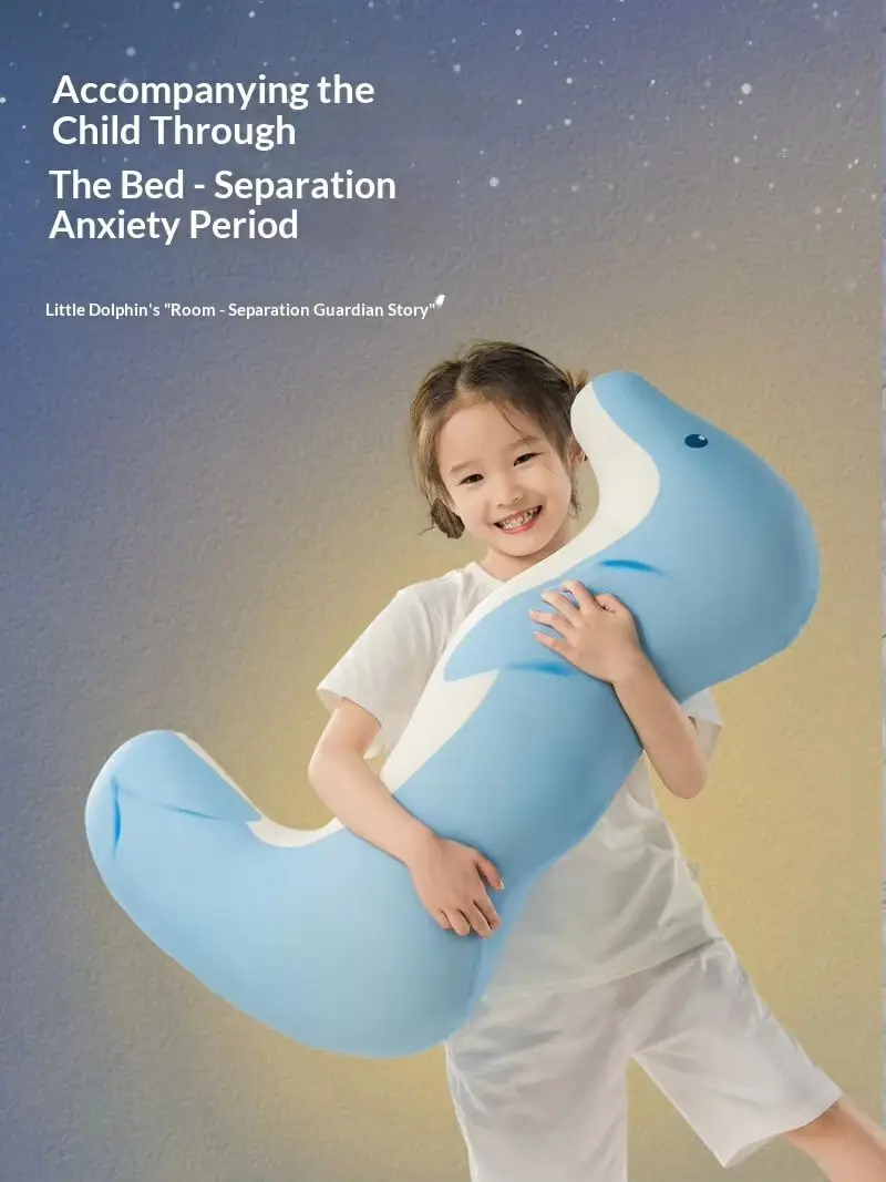 Hot Sale Generic Dolphin Plush Body Pillow Ergonomic Soft Cotton Sleep Cushion Cozy Bedside Sleeping Companion For Adults