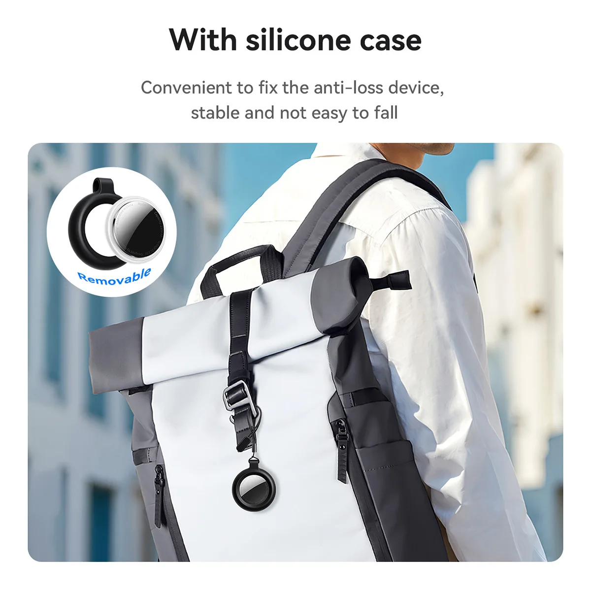 HOCO Smart GPS Tracker Mini Tag For iOS Apple Find My APP جهاز تذكير مضاد للفقدان، محدد موقع مفتاح السيارة، مكتشف الحيوانات الأليفة للأطفال (مع حافظة)