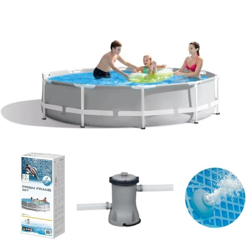 FL Customized  Large Steel Zwembad Havuz Piscina  Portable Above Ground Pvc Swimming Pool Outdoor
