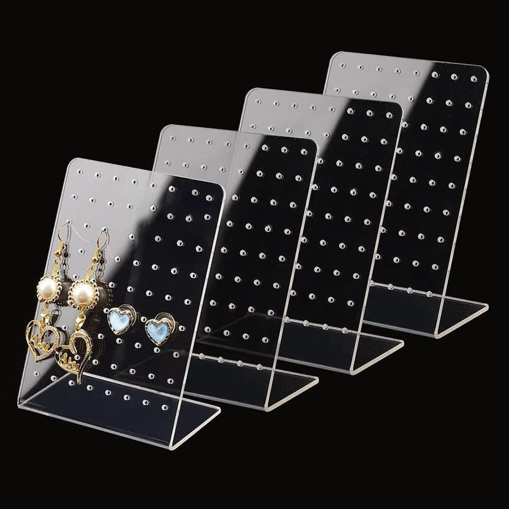 

5Pcs Clear Acrylic Earring Display Stand 72 Holes Organizer Studs Jewelry Storage Rack Space Saving Modern Design