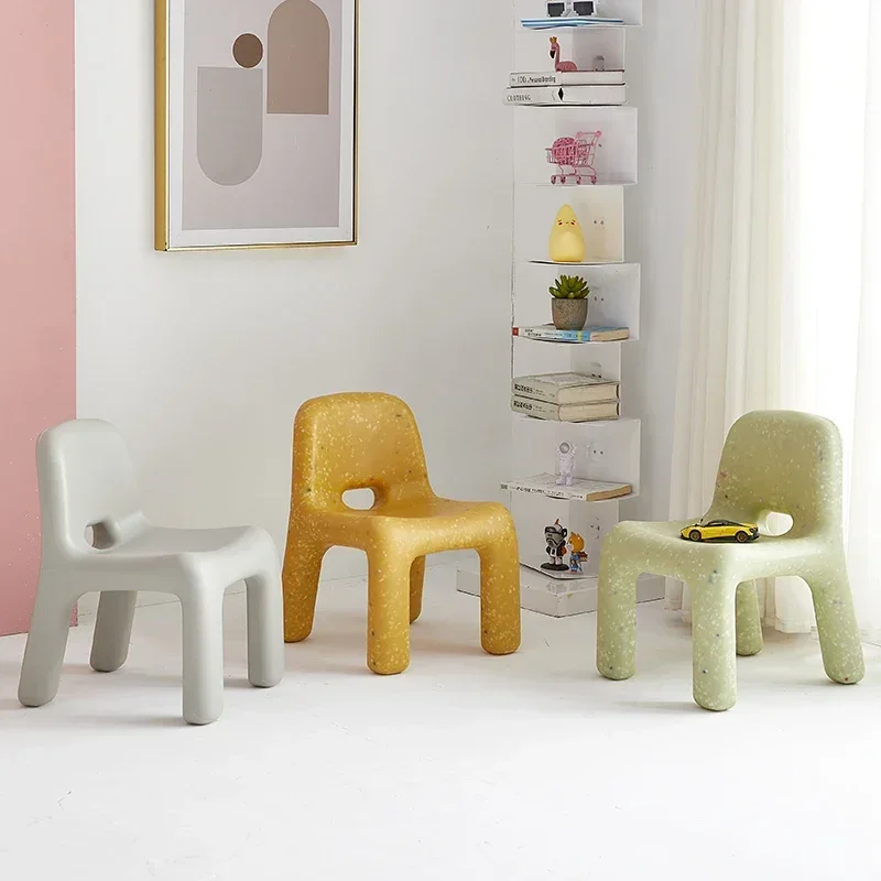 Nordic Ins Chair Simple Plastic Back Bench Kindergarten Baby Stool Dropshipping Plastic Chair for Kids , Children Furniture