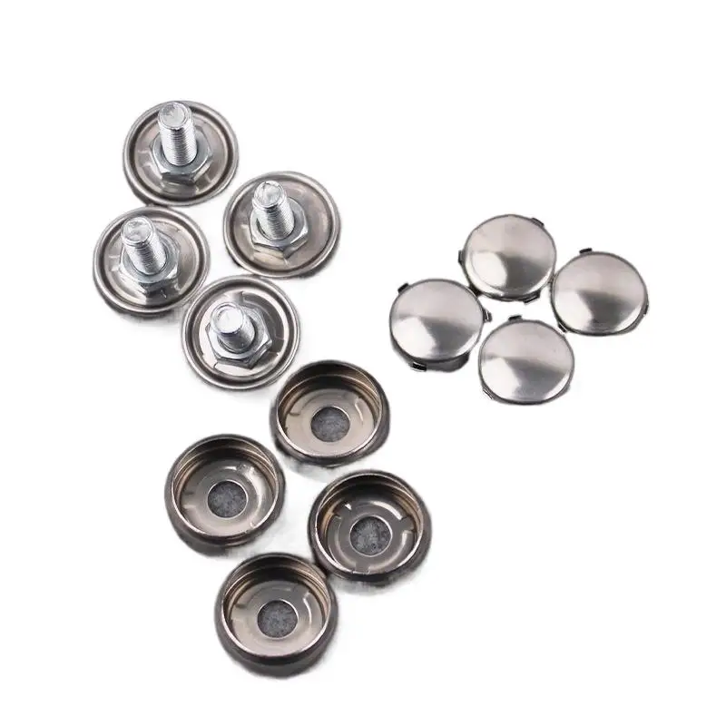 1Set Chrome Anti-theft Screws - Car License Plate Bolts Nuts Circular Frame Fixing Auto Accessories