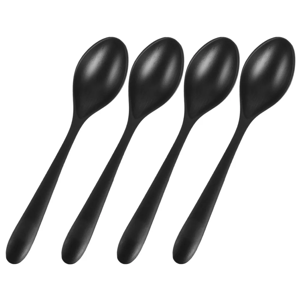 

4 шт. пластиковые японские ложки для супа с длинной ручкой, прочные, легко чистящиеся для лапши рамэн, корейские ложки, ложка для соуса, суповая ложка