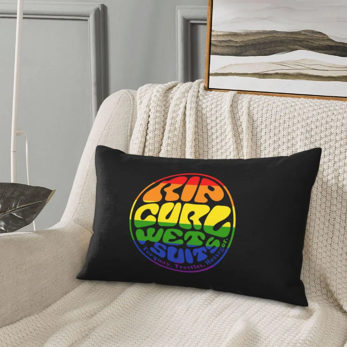 

Tie Dye Rip Curl Design Rectangle Pillowcase Cushion Cover Decor Bedroom Bed Home Comfort Throw Pillow